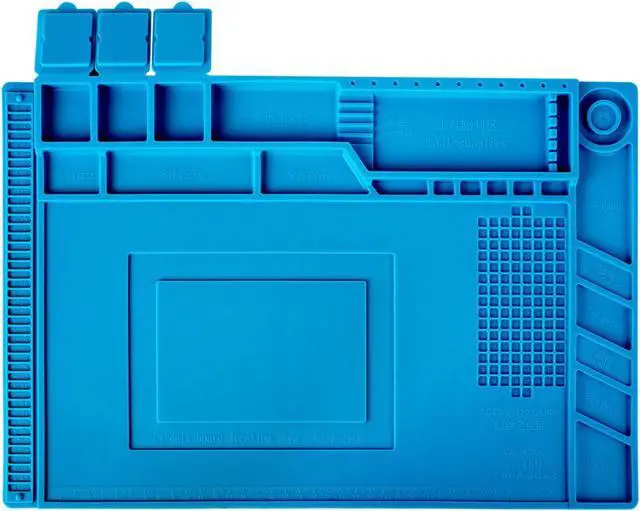 Main image of Soldering Mat Insulation Silicone Magnetic Repair Work Station Mat Heat-Resistant for BGA and Gun Soldering Iron, Workbench, Cell Phone Laptop Repair, Size: 17.8 x 11.8 inch