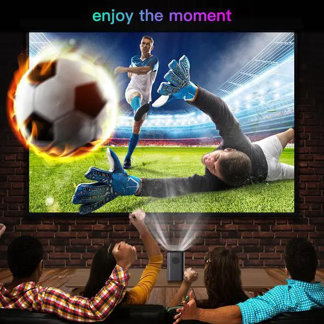 Alt view image 3 of 7 - Portable Projector, Native 720P Bluetooth Projector with 4K Decoding, 2GB+16GB Smart WiFi Projector, Fully Enclosed Dustproof Home Theater Outdoor Movie Projector with HDMI USB Port & Remote