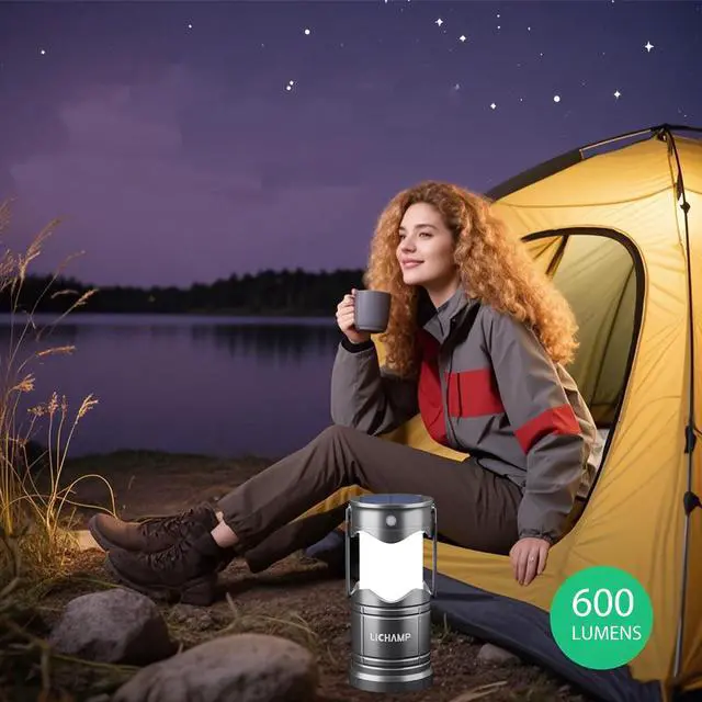 Alt view image 7 of 7 - 4-Pack Solar Camping Lantern, USB Rechargeable LED Lanterns Battery Powered Pop Up Flashlight Lamps with Three Modes Power for Power Outages Hurricane Supplies Emergency Indoor & Outdoor