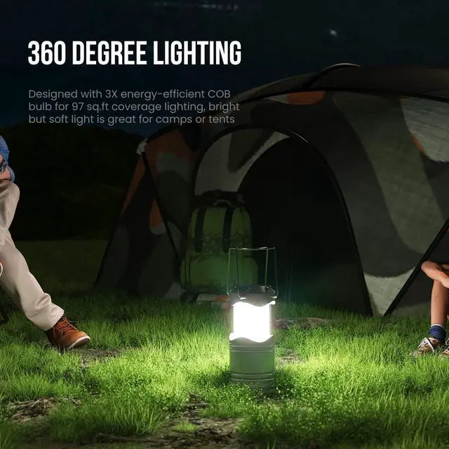 Alt view image 3 of 7 - LED Camping Lantern, 4 Pack Battery Powered Flashlight for Power Outages, Portable Collapsible Hanging Light Essential for Home, Outdoor, Emergency Lamp Survival Kit Gear for Hurricane, Gray