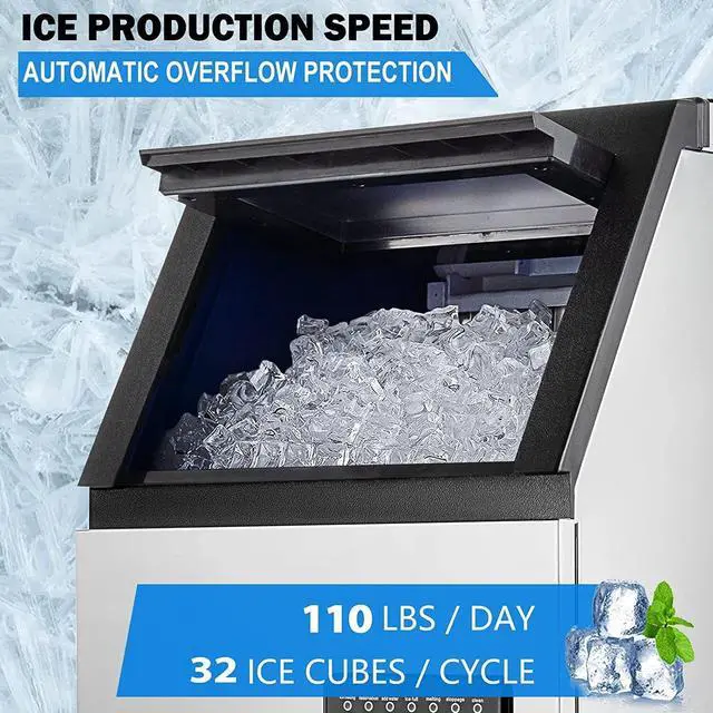 Alt view image 5 of 7 - Commercial Ice Maker 80-90Lbs/24H Undercounter Freestand Ice Cube Machine