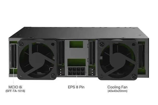 Alt view image 2 of 7 - ICY DOCK ToughArmor MB218E5P-B 8 Bay 15mm E1.S SSD (9.5/15mm Heights) Mobile Rack for External 5.25" Drive Bay (4 x MCIO 8i SFF-TA-1016)