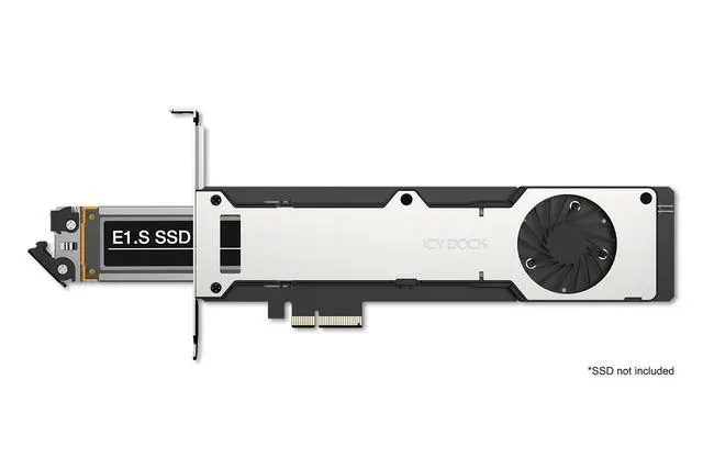 Alt view image 3 of 6 - ICY DOCK ExpressSlot Elite MB221E5P-B Removable E1.S NVMe SSD to PCIe 5.0 x4 Mobile Rack Enclosure / Adapter Card for PCIe Expansion Slot