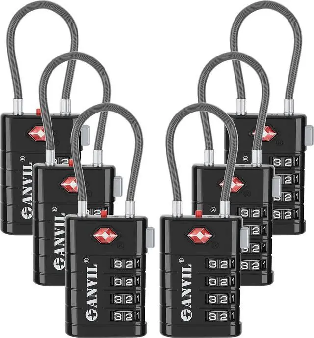 Main image of TSA Approved Luggage Locks with Search Alert Indicator, 4-Digit Combination Suitcase Lock, Advanced TSA008 Core Heavy Duty Anti-Theft Travel Lock for Double Zippers, Backpacks