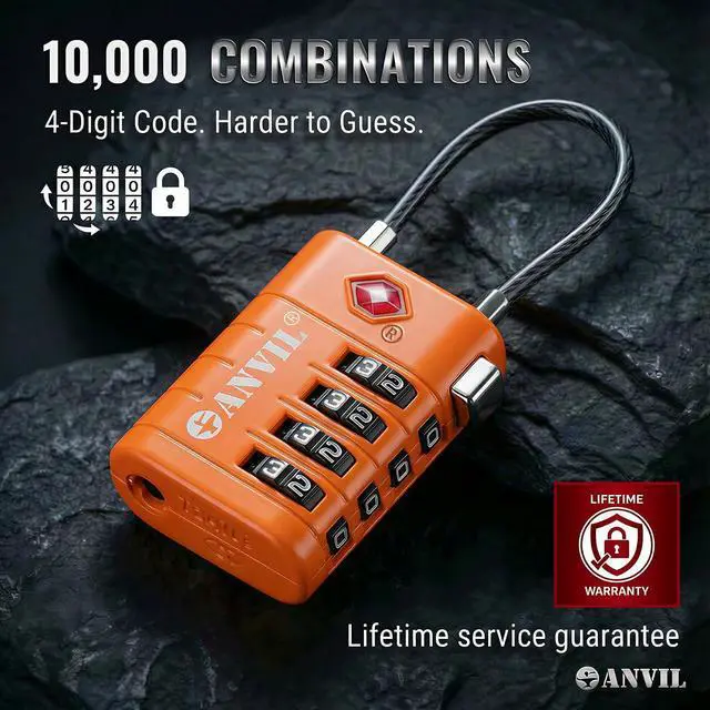 Alt view image 5 of 7 - TSA Approved Luggage Locks with Search Alert Indicator, 4-Digit Combination Suitcase Lock, Advanced TSA008 Core Heavy Duty Anti-Theft Travel Lock for Double Zippers, Backpacks