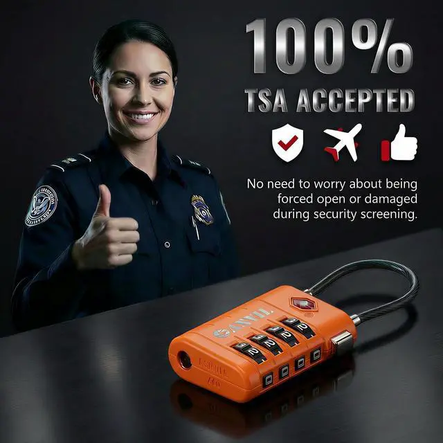 Alt view image 4 of 7 - TSA Approved Luggage Locks with Search Alert Indicator, 4-Digit Combination Suitcase Lock, Advanced TSA008 Core Heavy Duty Anti-Theft Travel Lock for Double Zippers, Backpacks