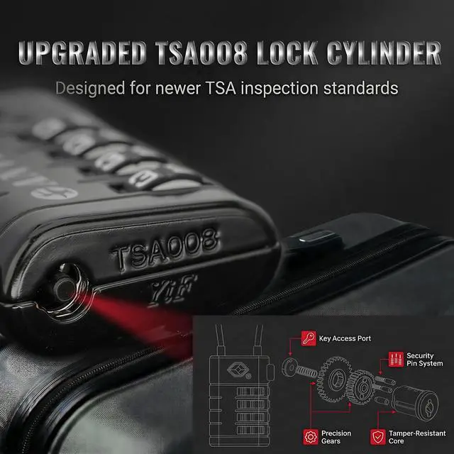 Alt view image 6 of 7 - TSA Approved Luggage Locks with Search Alert Indicator, 4-Digit Combination Suitcase Lock, Advanced TSA008 Core Heavy Duty Anti-Theft Travel Lock for Double Zippers, Backpacks Black