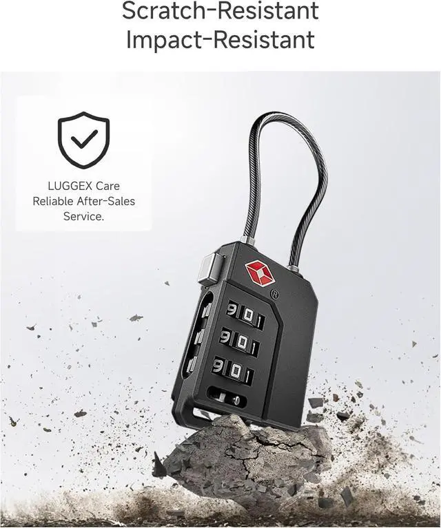 Alt view image 4 of 7 - TSA Locks for Luggage, Suitcase Locks TSA Approved, Luggage Locks, Gift Box, Ease of Use & Durable(Black,4 Pack)