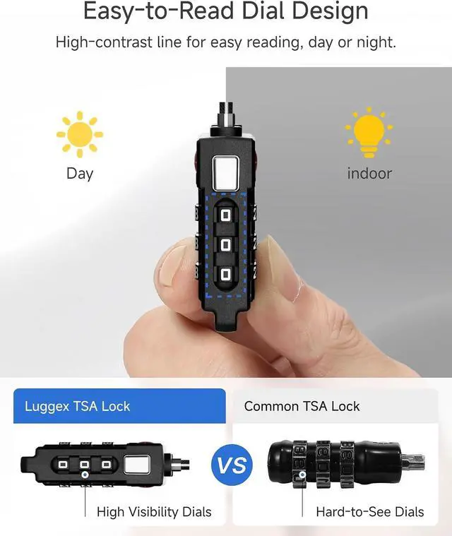 Alt view image 7 of 7 - TSA Locks for Luggage, Suitcase Locks TSA Approved, Luggage Locks, Gift Box, Ease of Use & Durable(Black,4 Pack)