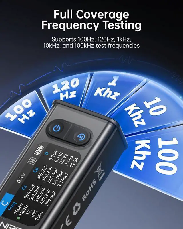 Alt view image 7 of 7 - LCR-ST2 100kHz LCR ESR Meter Tweezer, SMD & Through-Hole Component Tester, Auto Sort Compare, Resistor, Inductor, Diode, Capacitor Tester, Measures Voltage & Continuity, Full-Band Scan
