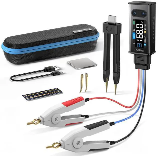 Main image of LCR-ST2 100kHz LCR ESR Meter Tweezer, SMD & Through-Hole Component Tester, Auto Sort Compare, Resistor, Inductor, Diode, Capacitor Tester, Measures Voltage & Continuity, Full-Band Scan