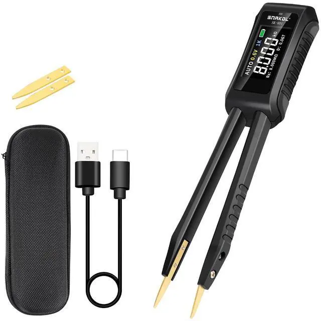 Main image of LCR Meter, Digital Multimeter Tweezers, Mini Smart 10KHz SMD Tester with OLED Display, ESR Meter Capacitor Inductance Continuity Diode Tester, Auto Ranging Electronic Component Meters