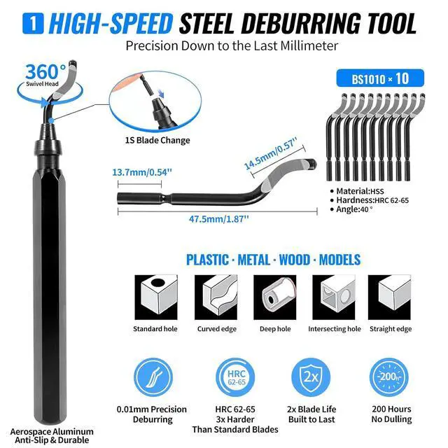 Alt view image 7 of 7 - 68Pcs 3D Printer Tools Kit with Storage Case, 3D Printer Accessories - Deburring Tool, 3D Printer Removing Scrapers, Metal Files, Brushes, Hand Drill, Tweezers, for Bambu Lab, Ender 3, Kobra, etc.