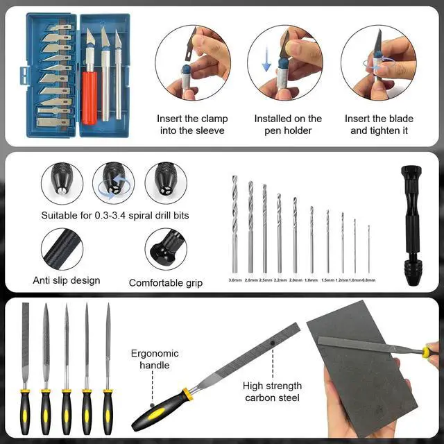 Alt view image 3 of 7 - 212Pcs 3D Printer Tool Kit with 3D Printer Accessories Bring Tool Box Includes Deburring Ideal for Disassembly Cleaning and Precision Machining Toolboxes