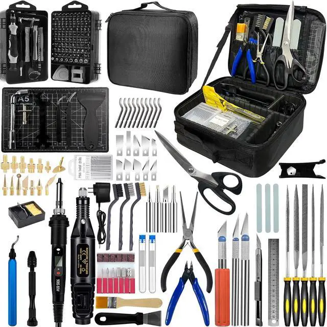 Main image of 233Pcs 3D Printer Tool Kit with 3D Printer Accessories Bring Tool Box Includes Adjustable Temperature Soldering Welding Iron Kit for Disassembly Cleaning and Precision Machining 3D Printer Tools