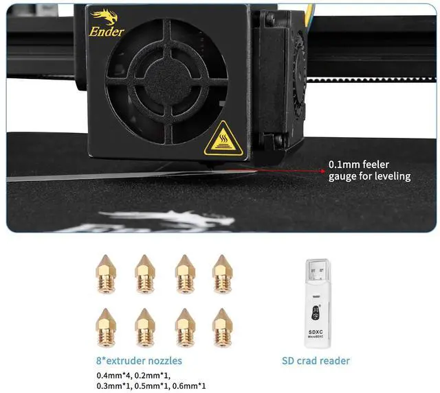 Alt view image 7 of 7 - Creality 3D Printer Tool Kit with Case 35Pcs with Cleaners Filament Slicer Print Head Wrench Extruder Nozzles SD Card Reader Starter 3D Printer Accessories ABS Storage Box Tool Set