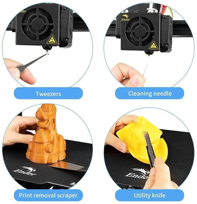 Alt view image 6 of 7 - Creality 3D Printer Tool Kit with Case 35Pcs with Cleaners Filament Slicer Print Head Wrench Extruder Nozzles SD Card Reader Starter 3D Printer Accessories ABS Storage Box Tool Set