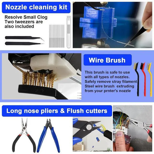 Alt view image 5 of 7 - 135PCS 3D Printer Tools Kit,3D Printer Accessories for 3D Printer Modeler Basic Tools Diverse,Including Nozzle Cleaning Kit,Polishing Machine,Deburring Tool for Remove/Trim and Finish 3D Print