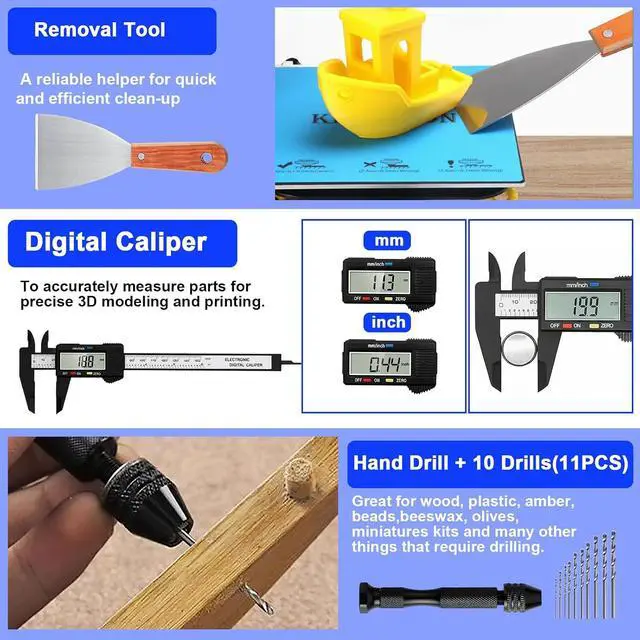 Alt view image 2 of 7 - 135PCS 3D Printer Tools Kit,3D Printer Accessories for 3D Printer Modeler Basic Tools Diverse,Including Nozzle Cleaning Kit,Polishing Machine,Deburring Tool for Remove/Trim and Finish 3D Print