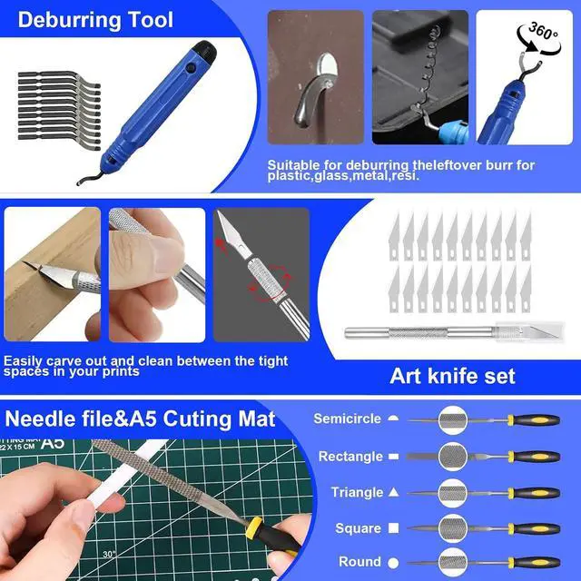 Alt view image 7 of 7 - 135PCS 3D Printer Tools Kit,3D Printer Accessories for 3D Printer Modeler Basic Tools Diverse,Including Nozzle Cleaning Kit,Polishing Machine,Deburring Tool for Remove/Trim and Finish 3D Print
