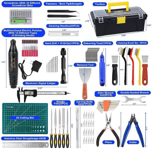 Alt view image 6 of 7 - 135PCS 3D Printer Tools Kit,3D Printer Accessories for 3D Printer Modeler Basic Tools Diverse,Including Nozzle Cleaning Kit,Polishing Machine,Deburring Tool for Remove/Trim and Finish 3D Print