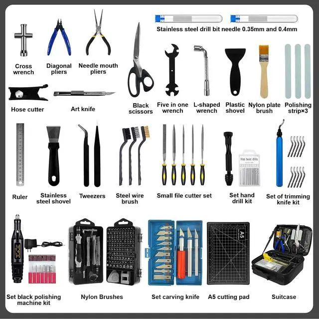 Alt view image 6 of 7 - 212Pcs 3D Printer Tool Kit with 3D Printer Accessories Bring Tool Box Includes Deburring Ideal for Disassembly Cleaning and Precision Machining Toolboxes