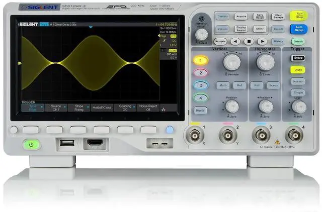 Main image of Siglent Technologies SDS1204X-E 200MHz Super Phosphor Digital Oscilloscopes 4 Channels 1 GSa/s 14 MB Grey