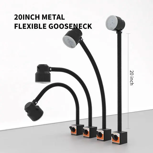Alt view image 5 of 6 - 35LEDs Magnetic Light, 1200 Lumen 120v Flexible Gooseneck Work Light with Adiustable Magnetic Base for Lathe CNC Milling Drill Press Sewing Machine Industrial Lighting, 12W