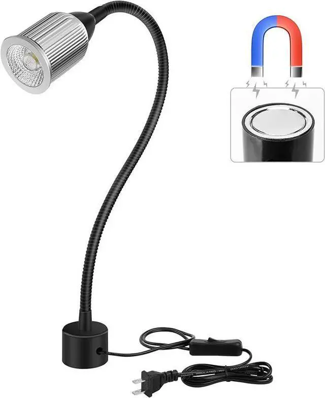 Main image of 10W Magnetic Machine LED Work Light with Flexible Gooseneck and Magnetic Base, 1000lm, 6500k Magnetic Base Tool Lamp for Work Bench, lathe, Sewing Machine, Grill, Shop, Industrial Lighting
