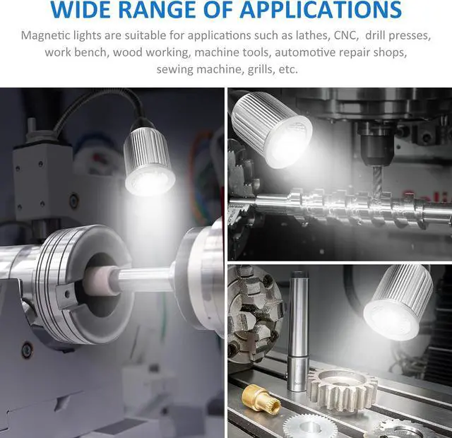 Alt view image 7 of 7 - 10W Magnetic Machine LED Work Light with Flexible Gooseneck and Magnetic Base, 1000lm, 6500k Magnetic Base Tool Lamp for Work Bench, lathe, Sewing Machine, Grill, Shop, Industrial Lighting