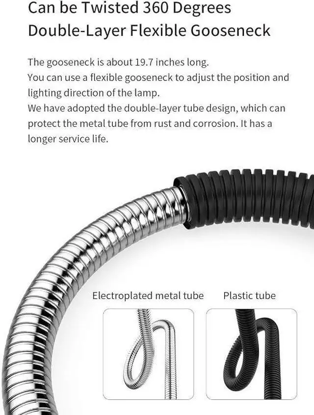 Alt view image 5 of 7 - Work Desk Light, Machine Work Light, LED Flexible Gooseneck Light 700 Lumens IP66 Water and Dust Resistant 110-240 Volt Universal Fixed Base Work Light for Machine Tool and Lathe Industrial Lighting