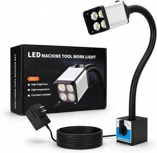 Alt view image 3 of 6 - LED Work Light, Flexible Gooseneck Lamp, 2000 Lumen Machine Magnetic Light for Lathe CNc Milling Drill Press Sewing Machine IndustrialLighting,120V