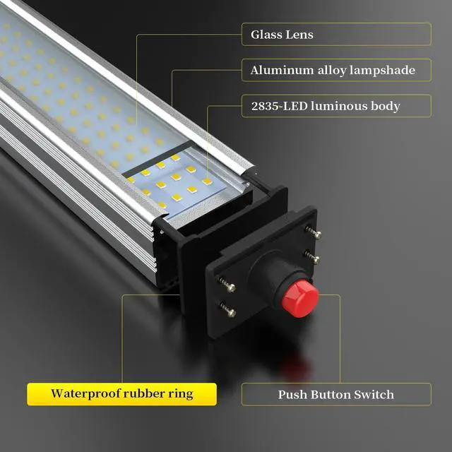 Alt view image 7 of 7 - Led Work Light 24W 20in Long Arm Aluminum Alloy Waterproof Table Lamp for Machine Tool CNC Lathe Drilling Machine, US Plug