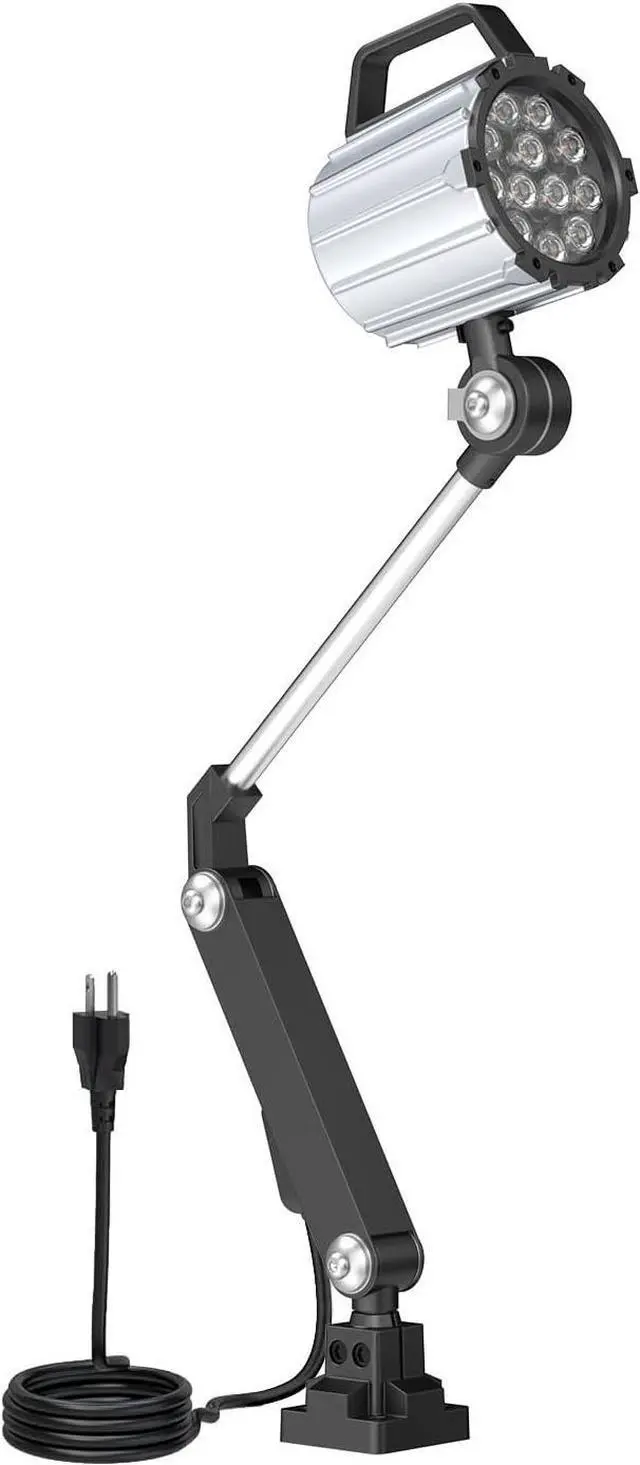 Main image of Articulating Led Work Light, 18W Machine Lights, 1800 Lumens Flexible Wood Lathe Light Drill Press Lighting 110-220v