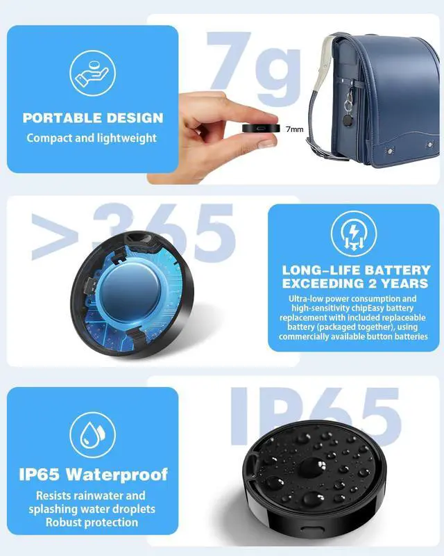 Alt view image 4 of 7 - Air Tags for Android,Air Tags-4 Pack Android,Air Tracker Tags with 6 Case | 2 Year Battery Life,Google Find Trackers for Google'S Find Hub App,IP65 Waterproof Luggage Air Tracker Tag for Keys,Kids