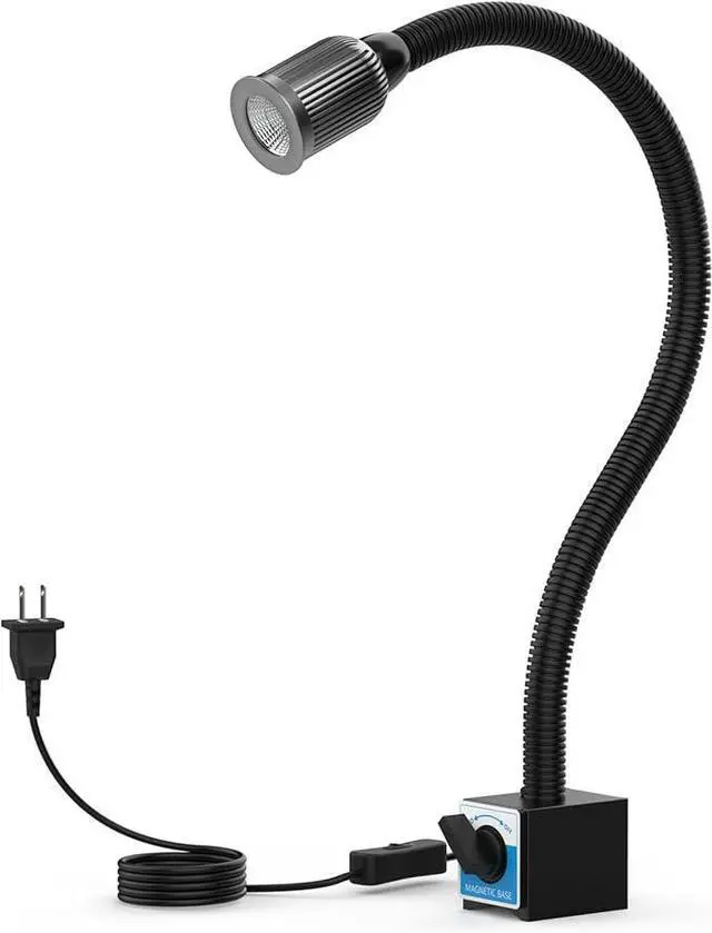 Alt view image 5 of 7 - Magnetic Light, 1200 Lumen 120v Flexible Gooseneck Work Light with Adjustable Magnetic Base for CNC Milling Drill Press Sewing Machine Industrial Lighting, 12W