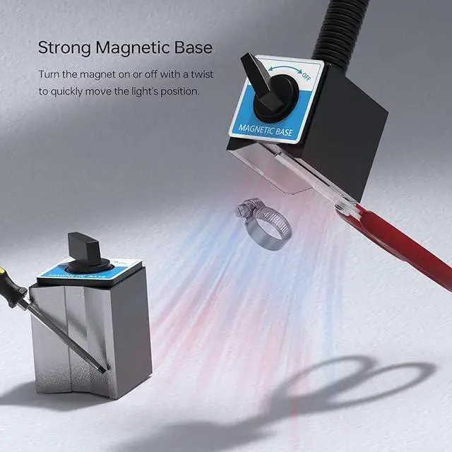 Alt view image 4 of 7 - Magnetic Light, 1200 Lumen 120v Flexible Gooseneck Work Light with Adjustable Magnetic Base for CNC Milling Drill Press Sewing Machine Industrial Lighting, 12W