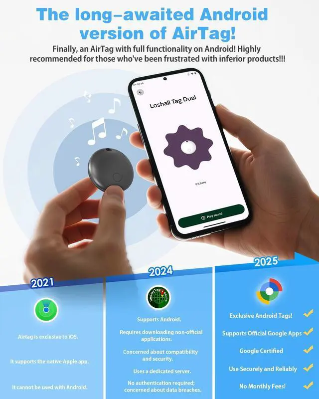 Alt view image 5 of 7 - Air Tags for Android,Air Tags-4 Pack Android,2 Year Battery Life,Air Tracker Tags with 4 Case,Google Find Trackers for Google'S Find Hub App,IP65 Waterproof Luggage Tracker for Keys
