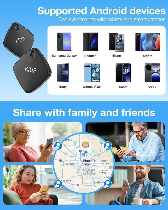 Alt view image 7 of 7 - Air Tags for Android,Air Tags-4 Pack Android,2 Year Battery Life,Air Tracker Tags with 4 Case,Google Find Trackers for Google'S Find Hub App,IP65 Waterproof Luggage Tracker for Keys