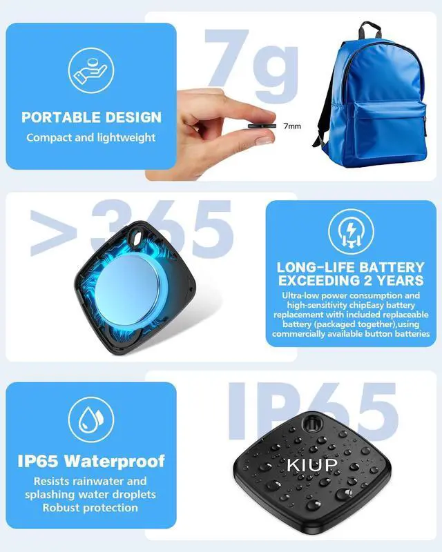 Alt view image 6 of 7 - Air Tags for Android,Air Tags-4 Pack Android,2 Year Battery Life,Air Tracker Tags with 4 Case,Google Find Trackers for Google'S Find Hub App,IP65 Waterproof Luggage Tracker for Keys