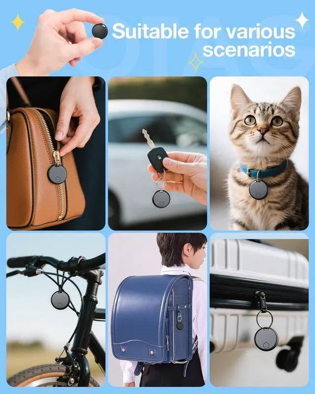 Alt view image 3 of 7 - Air Tags for Android,Air Tags-4 Pack Android,Air Tracker Tags with 4 Case,2 Year Battery Life,Google & Apple Find Trackers for Google'S Find Hub App & Apple Find My,IP65 Waterproof Luggage Tracker