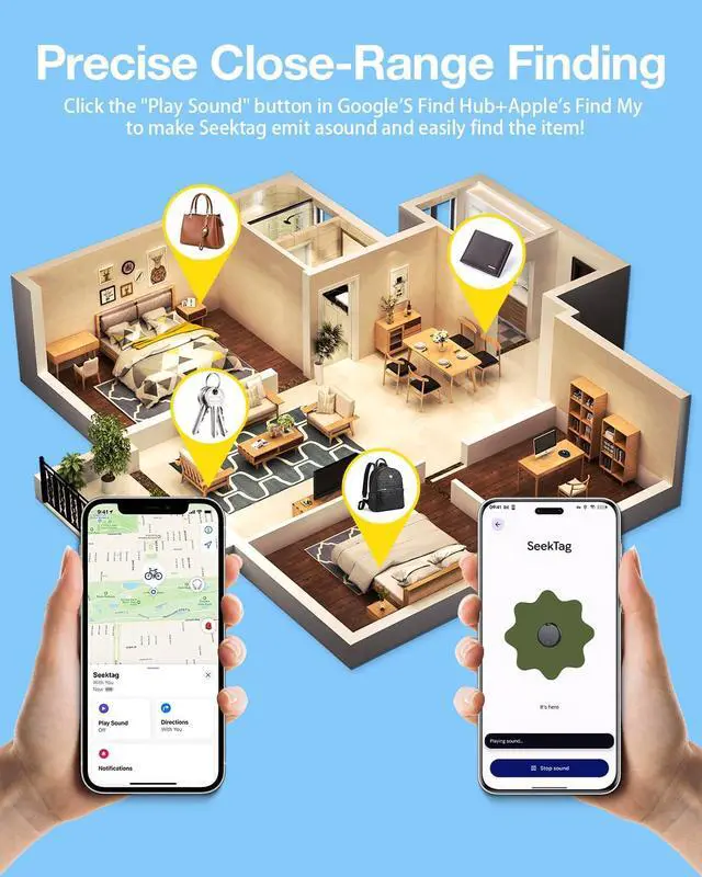 Alt view image 5 of 7 - Air Tags for Android,Air Tags-4 Pack Android,Air Tracker Tags with 4 Case,2 Year Battery Life,Google & Apple Find Trackers for Google'S Find Hub App & Apple Find My,IP65 Waterproof Luggage Tracker