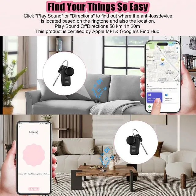 Alt view image 2 of 7 - 2026 Tracker Smart Tags Android & iOS-4 Packs,Dual System Bluetooth Luggag Tracker Keys Finder/Item Locator Work with Apple Find My (iOS)&Google's Find Hub(Android) for Key,Backpack,Luggage Black