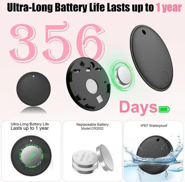 Alt view image 6 of 7 - 2026 Tracker Smart Tags Android & iOS-4 Packs,Dual System Bluetooth Luggag Tracker Keys Finder/Item Locator Work with Apple Find My (iOS)&Google's Find Hub(Android) for Key,Backpack,Luggage Black