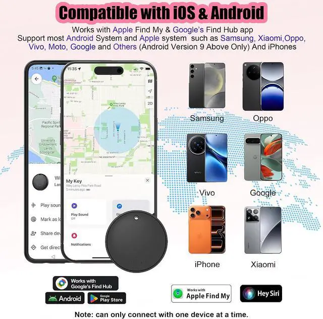 Alt view image 7 of 7 - 2026 Tracker Smart Tags Android & iOS-4 Packs,Dual System Bluetooth Luggag Tracker Keys Finder/Item Locator Work with Apple Find My (iOS)&Google's Find Hub(Android) for Key,Backpack,Luggage Black