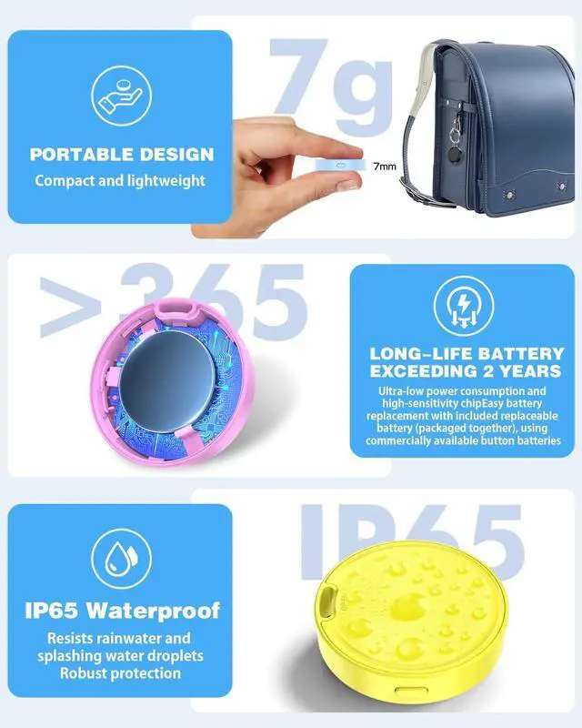 Alt view image 2 of 7 - Air Tags for Android,Air Tags-4 Pack Android,Air Tracker Tags with 4 Case,2 Year Battery Life,Google Find Trackers for Google'S Find Hub App,IP65 Waterproof Luggage Tracker for Key,4 Colour