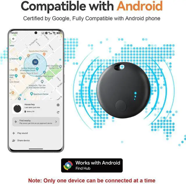 Alt view image 3 of 7 - Smart Tags-4 Pack Android, Air Tracker Tags for Android, Bluetooth Smart Tags, Luggage Tracker Works with Google's Find Hub App, Key Finders Item Locator for Keys, Wallets, Suitcases