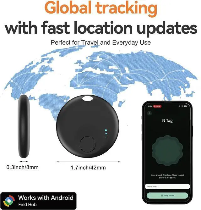 Alt view image 7 of 7 - Smart Tags-4 Pack Android, Air Tracker Tags for Android, Bluetooth Smart Tags, Luggage Tracker Works with Google's Find Hub App, Key Finders Item Locator for Keys, Wallets, Suitcases