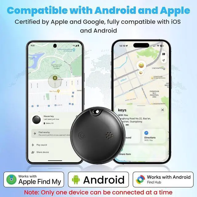 Alt view image 5 of 7 - 2026 New Dual System Air Tracker Tags-4 Pack for Both iOS & Android Phones, Bluetooth Tracker Compatible with Apple Find My (iOS) & Google Find Hub (Android) Device for Luggage, Keys, Wallets