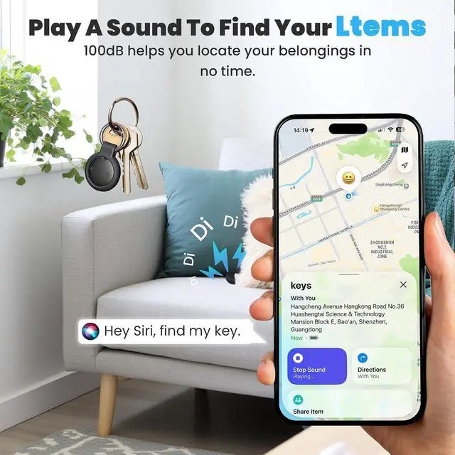 Alt view image 3 of 7 - 2026 New Dual System Air Tracker Tags-4 Pack for Both iOS & Android Phones, Bluetooth Tracker Compatible with Apple Find My (iOS) & Google Find Hub (Android) Device for Luggage, Keys, Wallets